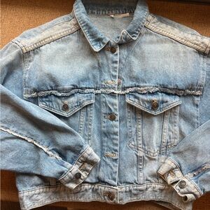 Free People Cropped Jean Jacket